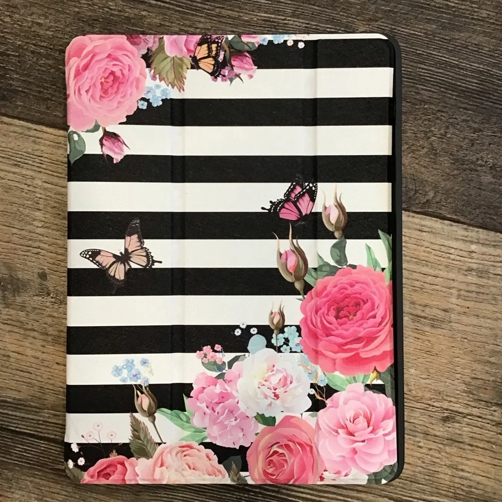 Floral and Striped Tablet Case 7 x 10